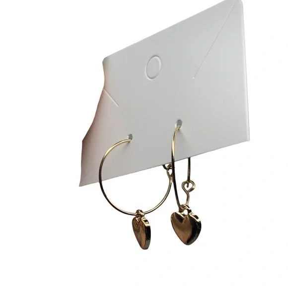 Gold heart hoops - Picture 3 of 3